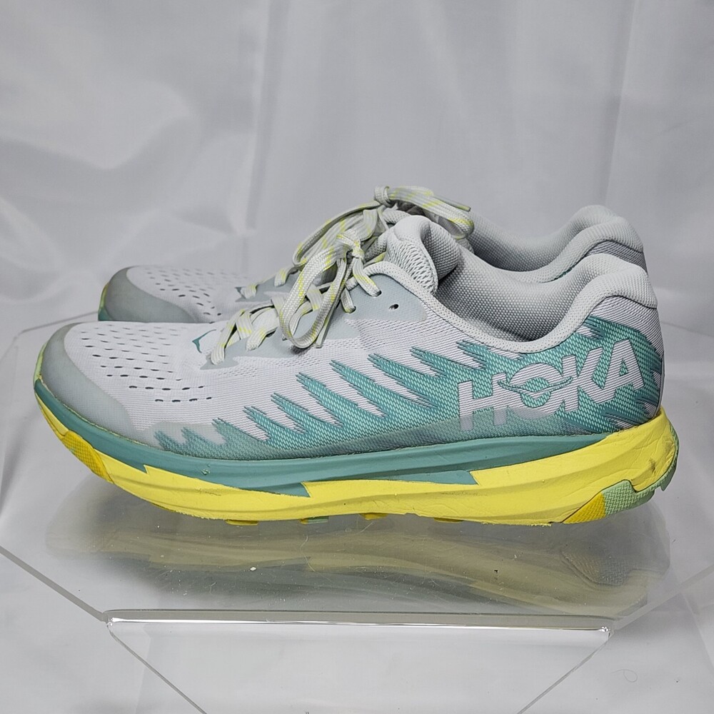 Hoka One One Women 10 Torrent 3 1127915 MEPR Gray/Teal Road Running Sneakers